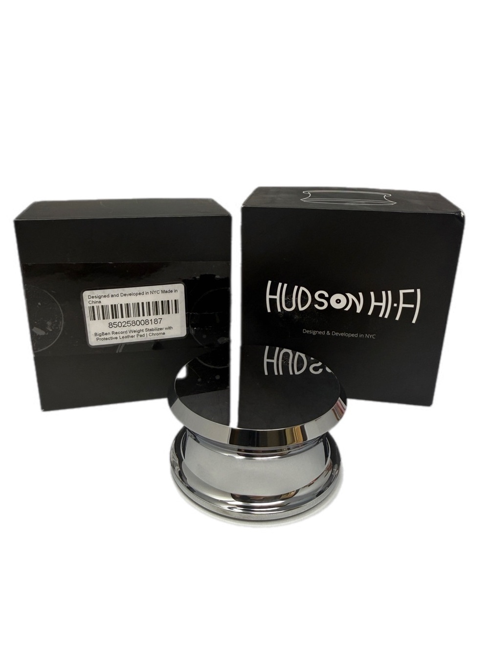 HUDSON HI-FI Chrome vinyl record weight- EUC